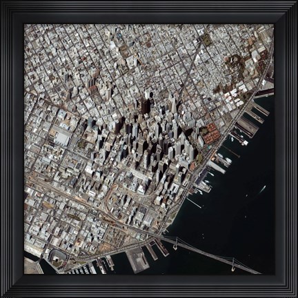 Framed Oblique-Angle view of San Francisco&#39;s Financial District Print