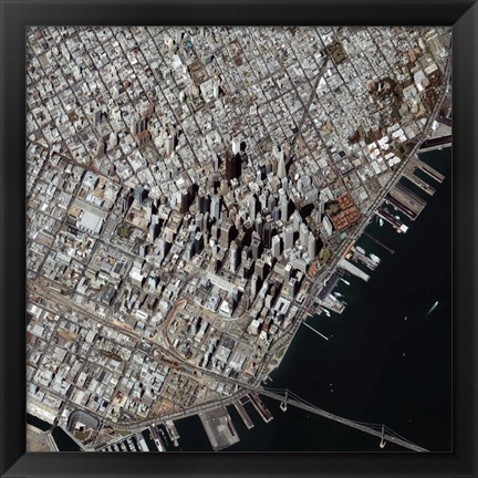 Framed Oblique-Angle view of San Francisco&#39;s Financial District Print