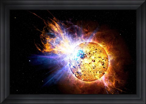 Framed Flare on the Star Known as EV Lacertae Print