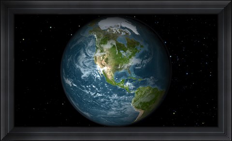 Framed Full Earth View Showing North America Print
