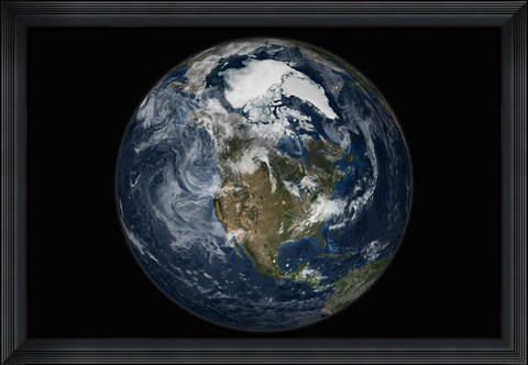 Framed Full Earth showing North America Print