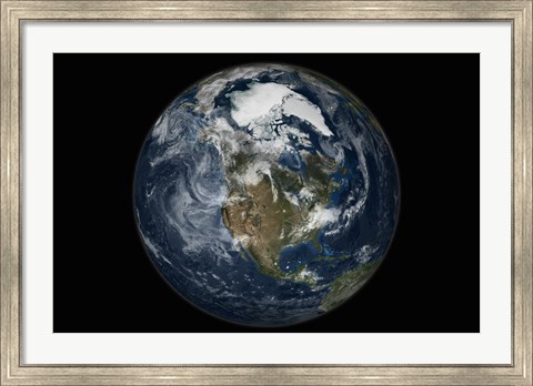 Framed Full Earth showing North America Print