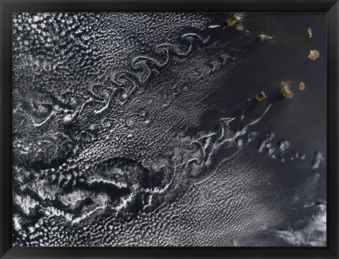 Framed Cloud Vortices over the Cape Verde islands Print