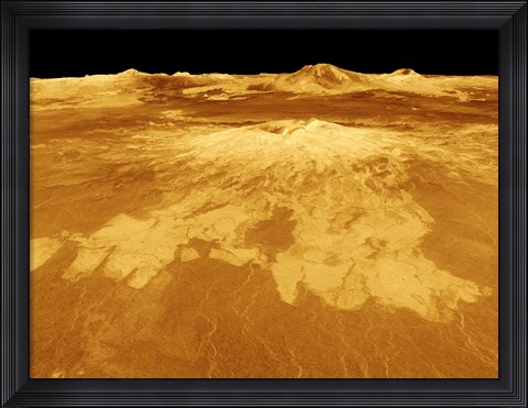 Framed 3D Perspective View of Sapas Mons on Venus Print