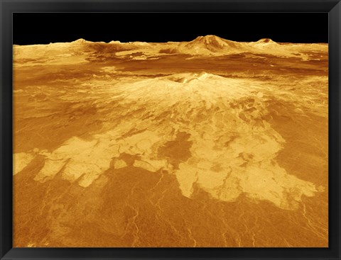 Framed 3D Perspective View of Sapas Mons on Venus Print