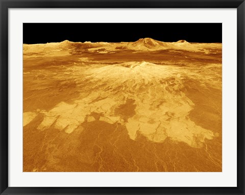 Framed 3D Perspective View of Sapas Mons on Venus Print