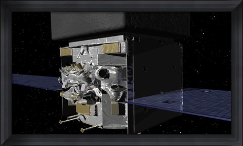 Framed Artist's Concept of the Gamma-Ray Large Area Space Telescope, or GLAST Print