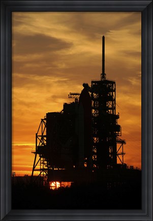 Framed Space Shuttle Atlantis on the Launch Pad Print