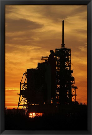 Framed Space Shuttle Atlantis on the Launch Pad Print