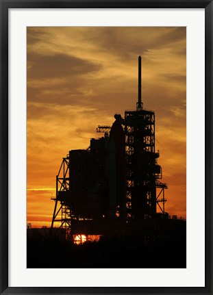 Framed Space Shuttle Atlantis on the Launch Pad Print