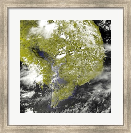 Framed Mekong Delta and the Tonle Sap Print