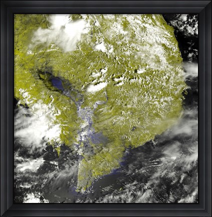 Framed Mekong Delta and the Tonle Sap Print