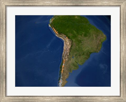 Framed Glaciers in Regions of South America Print