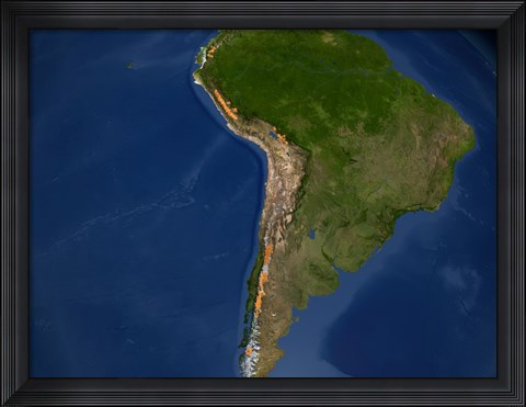 Framed Glaciers in Regions of South America Print