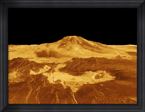 Framed 3D Perspective View of Maat Mons on Venus Print