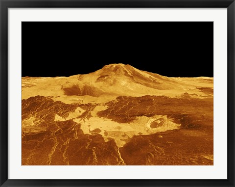 Framed 3D Perspective View of Maat Mons on Venus Print