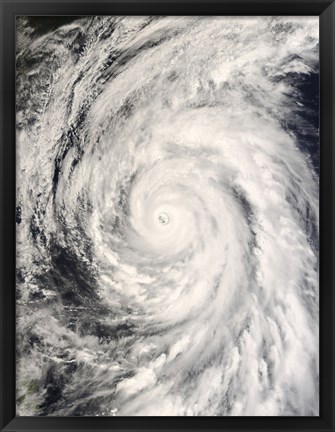 Framed Typhoon Rammasun in the Philippine Sea Print