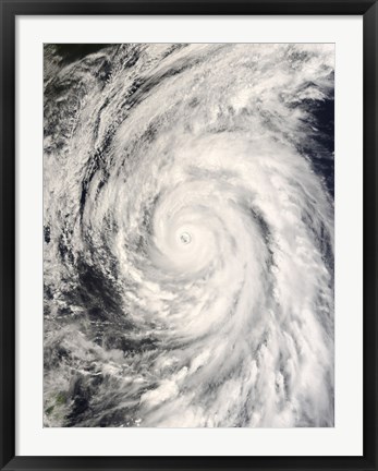 Framed Typhoon Rammasun in the Philippine Sea Print