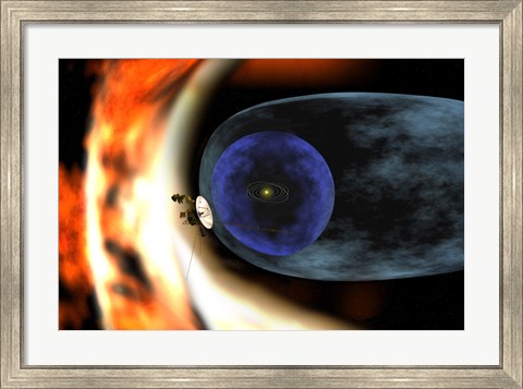 Framed Voyager 2 Spacecraft Studies the Outer Limits of the Heliosphere Print