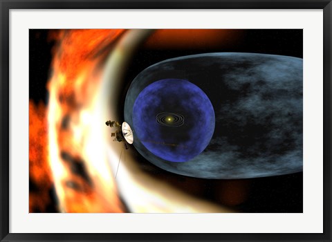 Framed Voyager 2 Spacecraft Studies the Outer Limits of the Heliosphere Print