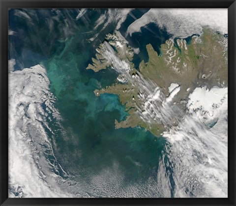 Framed Phytoplankton Bloom in the North Atlantic Ocean Print