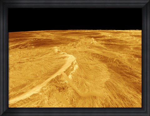 Framed 3D Perspective View of Latona Vorona and Dali Chasma on Venus Print