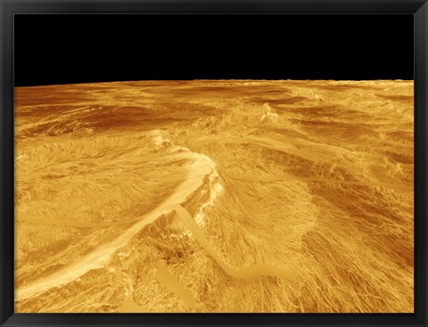 Framed 3D Perspective View of Latona Vorona and Dali Chasma on Venus Print