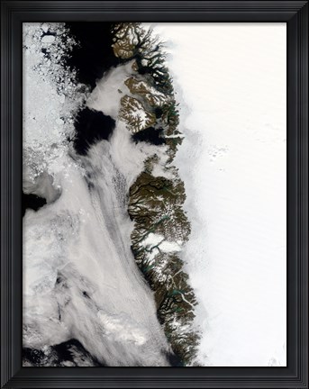 Framed Meltwater Ponds along Greenland West Coast Print