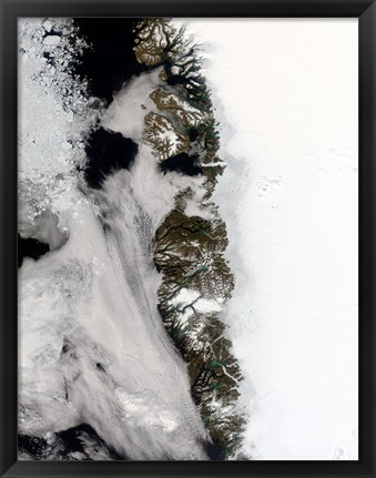 Framed Meltwater Ponds along Greenland West Coast Print