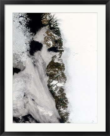 Framed Meltwater Ponds along Greenland West Coast Print