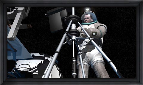 Framed Artist&#39;s Concept of Future Space Exploration Print