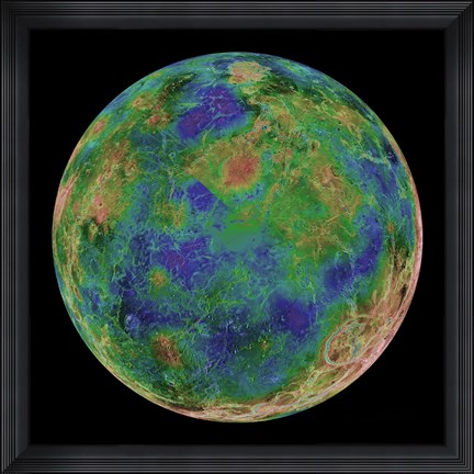 Framed Venus Centered on the South Pole Print