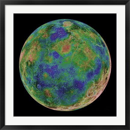 Framed Venus Centered on the South Pole Print