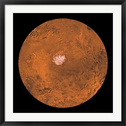 Framed Mare Australe Region of Mars Print