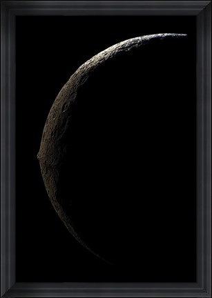 Framed Saturn&#39;s Moon Lapetus Print
