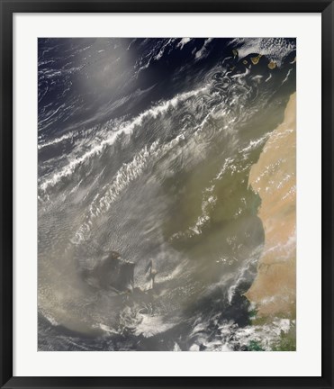 Framed Dust storm off West Africa Print