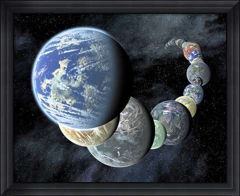 Framed Rocky, Terrestrial Worlds Print