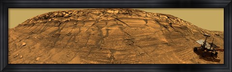 Framed Mars Exploration Rover Opportunity Inside Endurance Crater Print