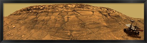 Framed Mars Exploration Rover Opportunity Inside Endurance Crater Print