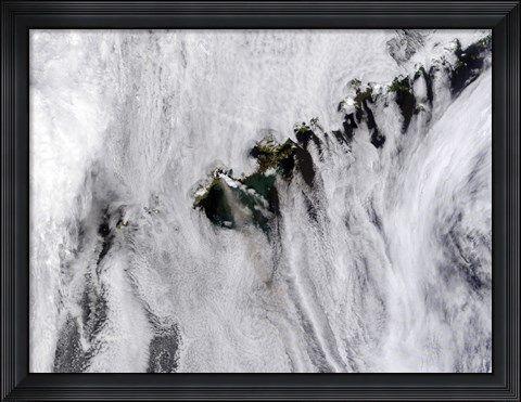 Framed Plumes from Okmok Volcano, Aleutian Islands Print