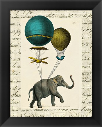 Framed Elephant Ride I Print