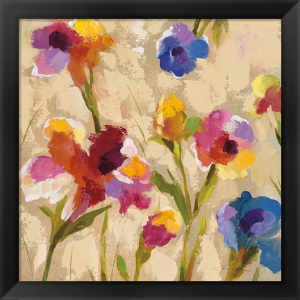 Framed Bold Bright Flowers II Print