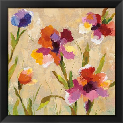 Framed Bold Bright Flowers III Print