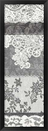 Framed Vintage Lace Panel I Print