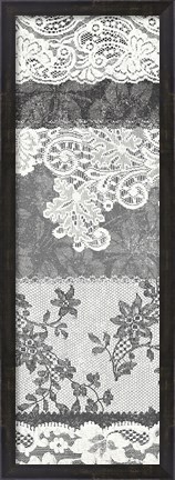 Framed Vintage Lace Panel I Print
