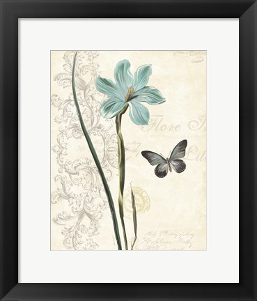 Framed Lila Bleu I Print