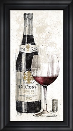 Framed Pencil Wine I Print