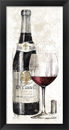 Framed Pencil Wine I Print