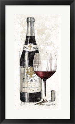 Framed Pencil Wine I Print