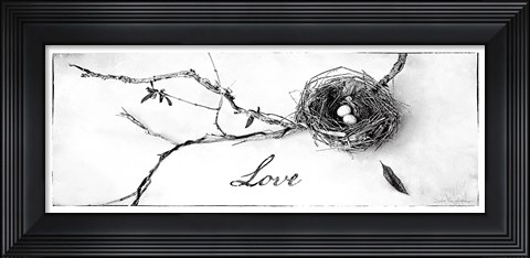 Framed Nest and Branch II Love Print